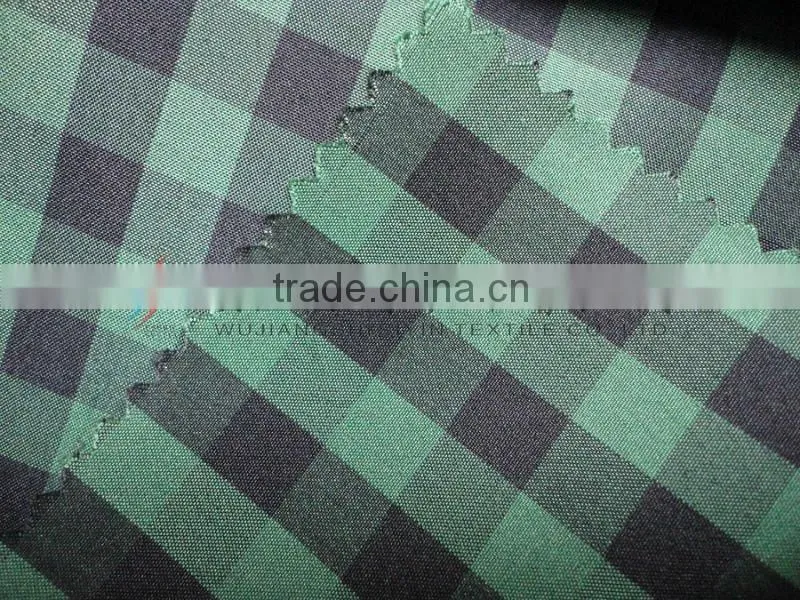 100%polyester gien check green yarn dyed fabric for shirt