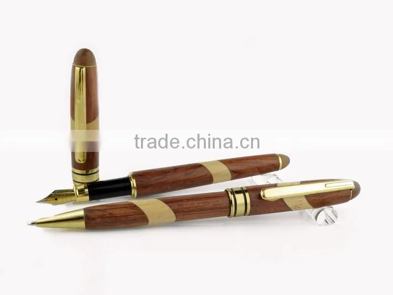natural wooden fountain pen engraved with your company logo