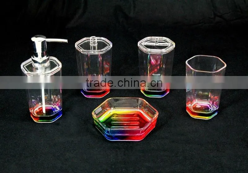 Rainbow Powdercoated hexagon Bathroom Accessories Set