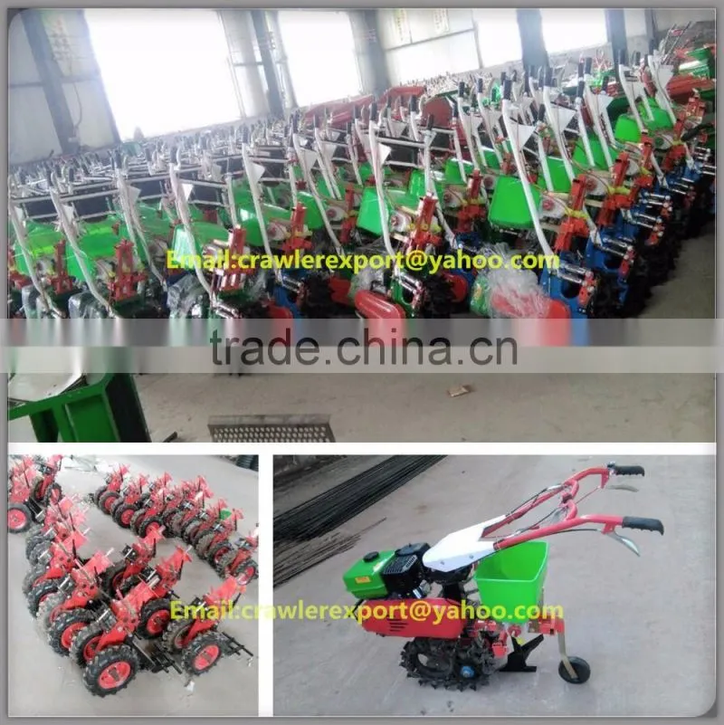 mini petrol crawler tractor tiller cultivator for seeder &fertilizer