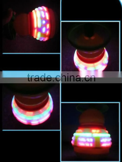 Plastic magic gyro fan spinning top with light music