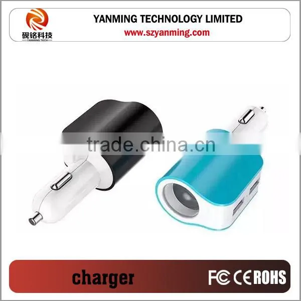 Colorful Micro Auto Universal Dual 2 Port USB Car Charger For iPhone iPad iPod 3.1A Mini Car Charger Adapter / Cigar Socket