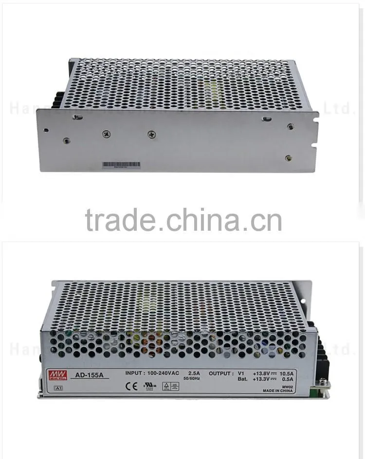 High quality mean well single output 155W 12v battery charger with UPS function