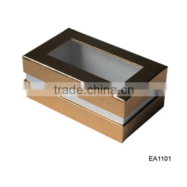 Factory directly wholesale paper box with window, hot sale black paper box