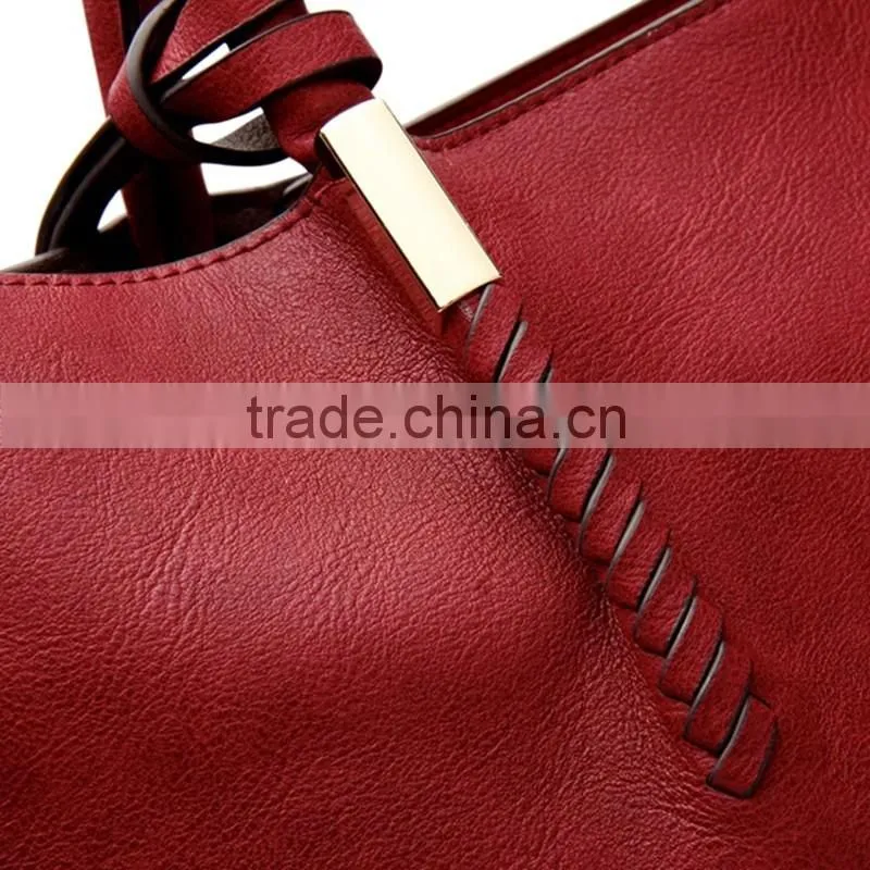 Dongguan factory fashion ladies handbag wholesale leather set handbag