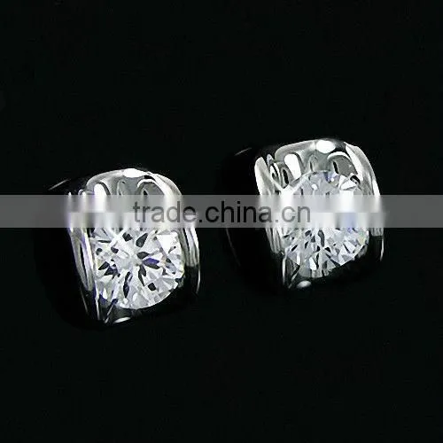 zircon gold stud cz earrings