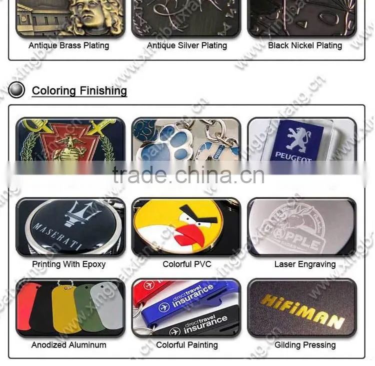 custom blank metal keyring with epoxy sticker logo