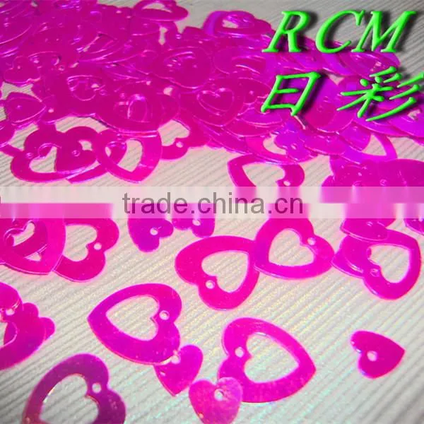 2014 Hot Sale Green Flower 3mm Glitter Sequins For Garment Decoration