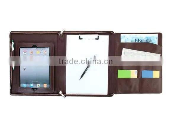 2016 a4 custom black business pu leather presentation folder
