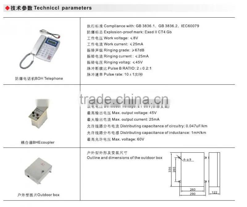 china gold supplier BHH explosion proof telephone hot sell