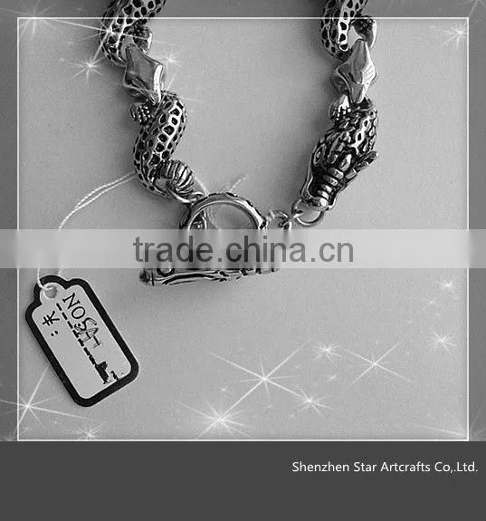 2012 hottest style jewelry, stainless steel or silver dragon bracelet B079