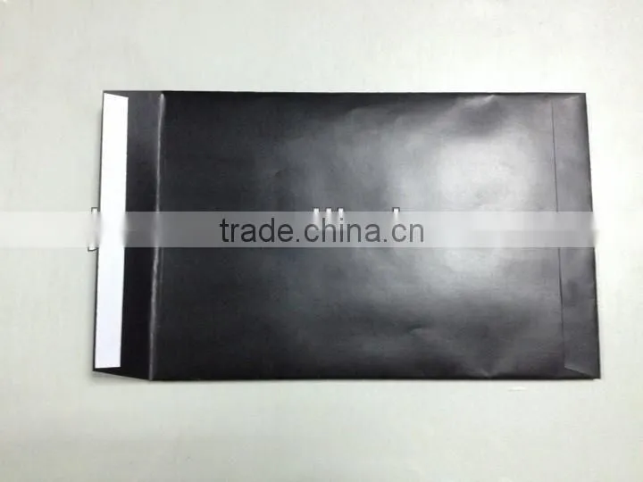 A4 black kraft envelope with gold stamp logo