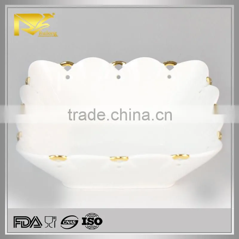 Factory direct square dinner set, white porcelain bowl, antique porcelain dinner set