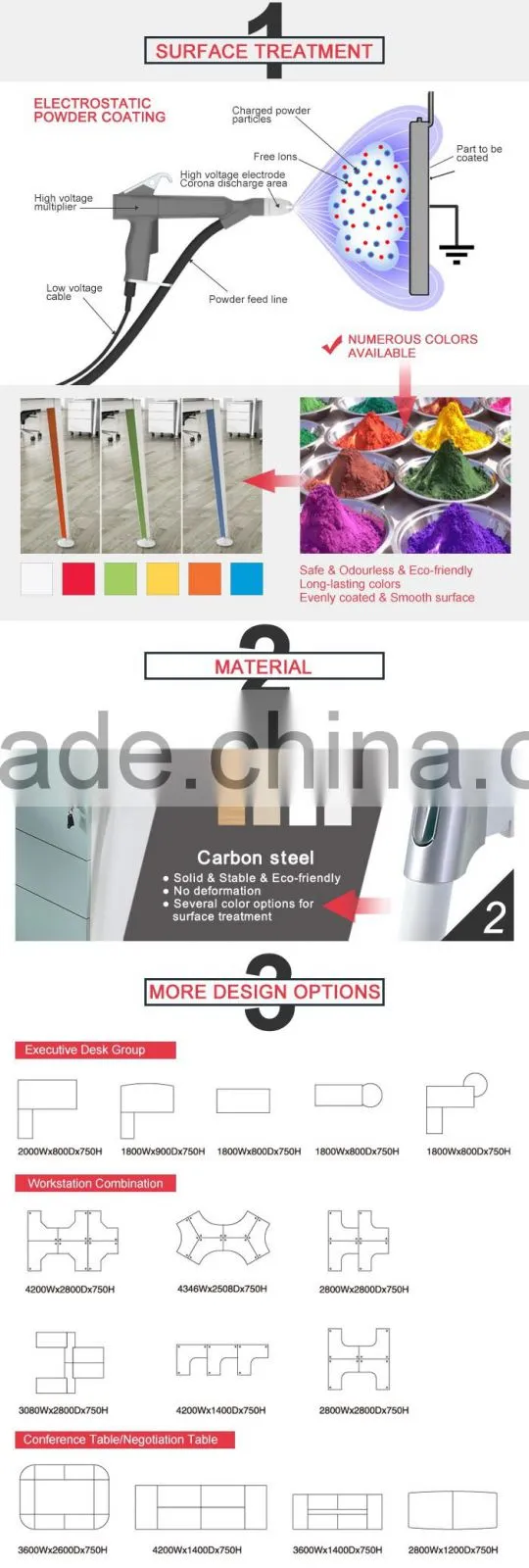 Metal furniture legs for office furniture office