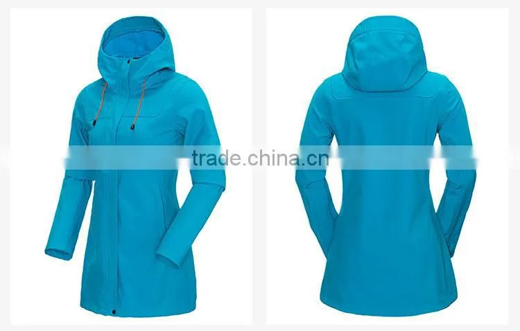 Fashion windproof warm keeper jackets outdoor long softshell jackets winter jacket women