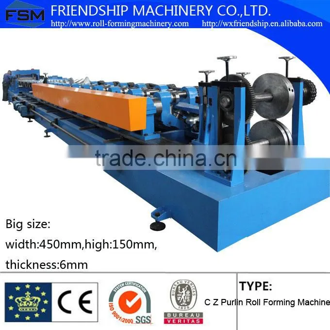 Big Size C Z Profile Roll Forming Machine size from 120-450mm