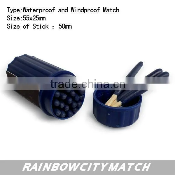 Plastic waterproof and windproof matches in colourful cylinder