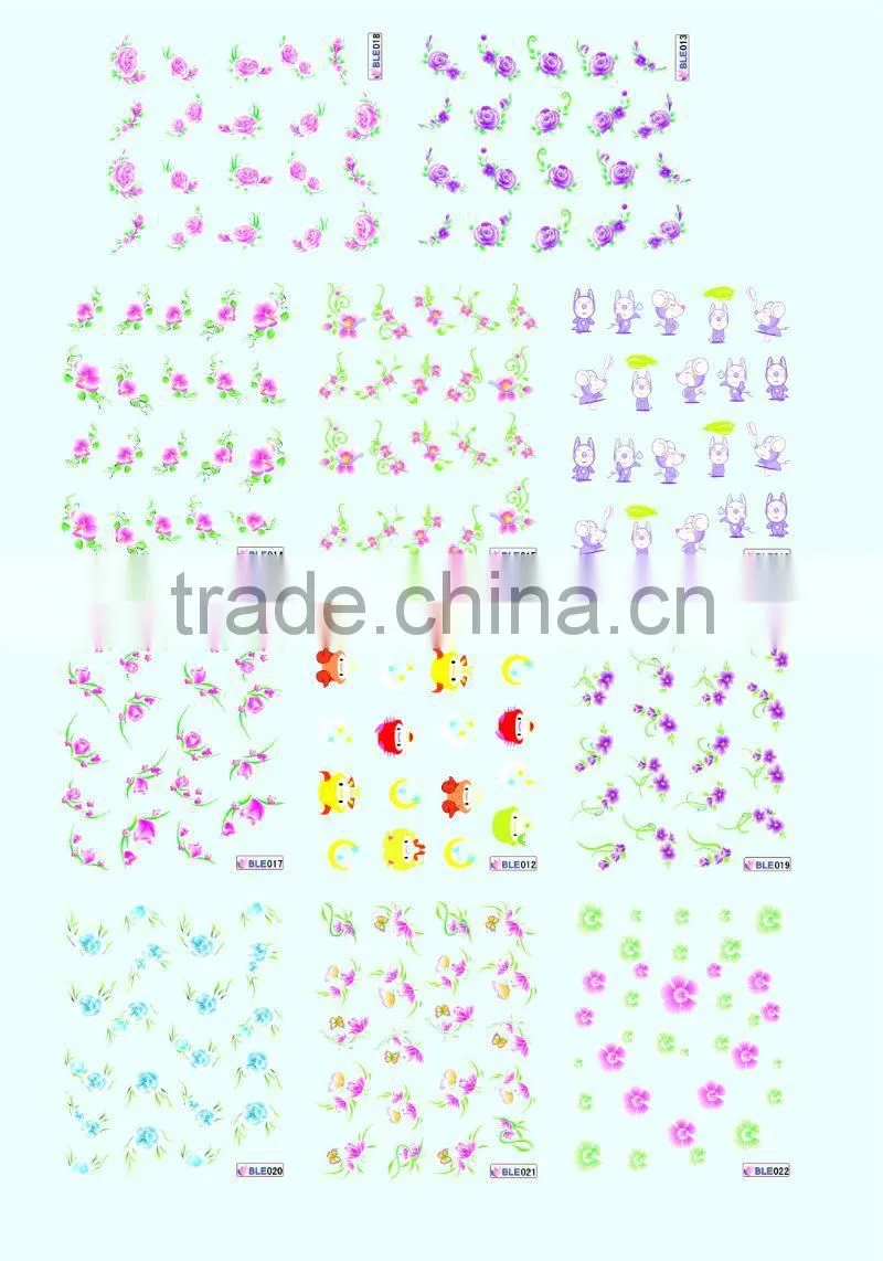 BLE Series french design water transfer nail art sticker & decals