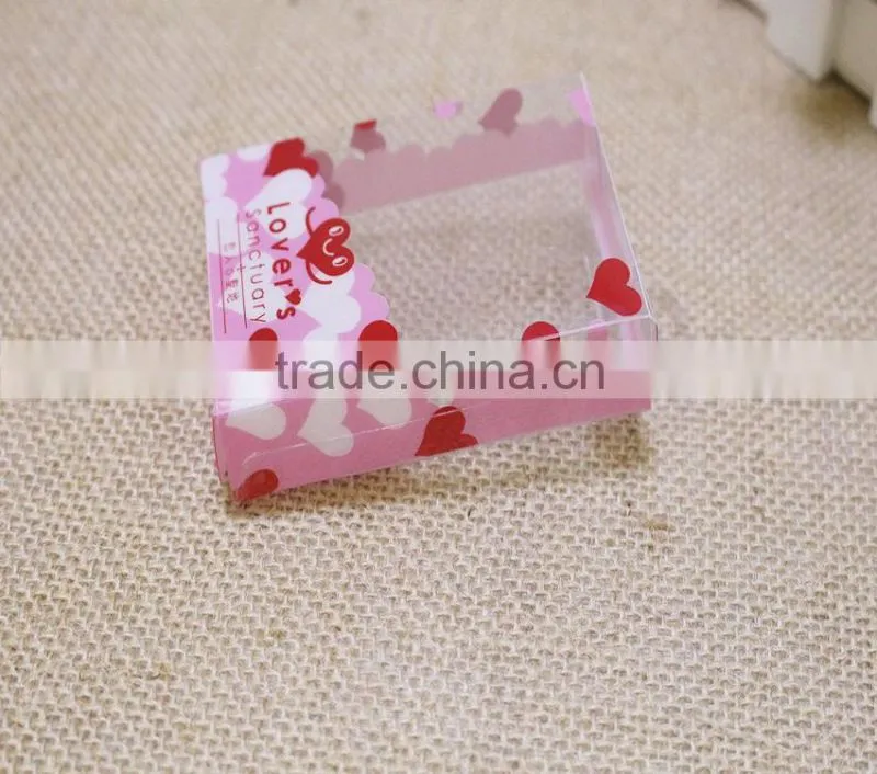 clear laser golden PVC cookies packing box