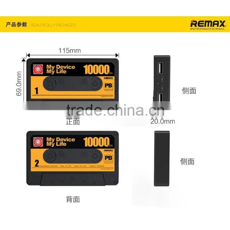 REMAX Power Bank 10000mAh Magnetic Tape Powerbank Portable Charger Dual USB With LED Light Power Bank For iphone Smartphone