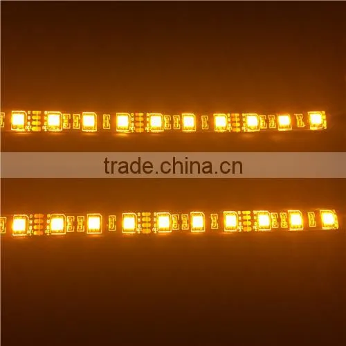 2 High Visibility LED Motorcycle Turn Signals Flexible Strip Blinker Directions