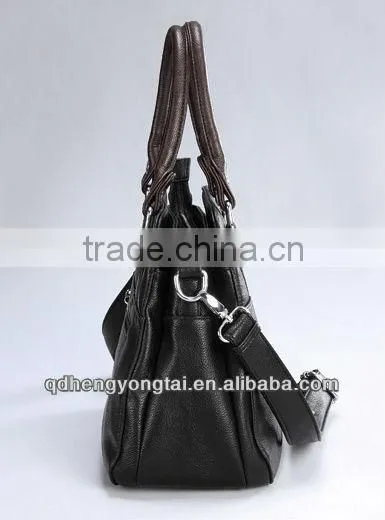 2016 most fashionable trend classic black handbag, unisex genuine leather bag