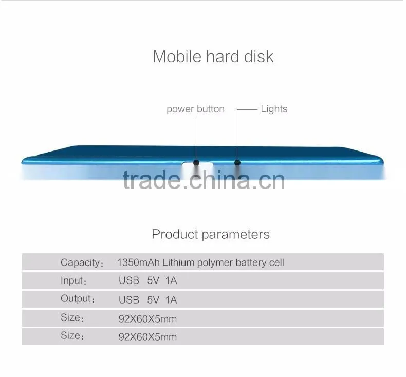 slim power bank 1500mAh