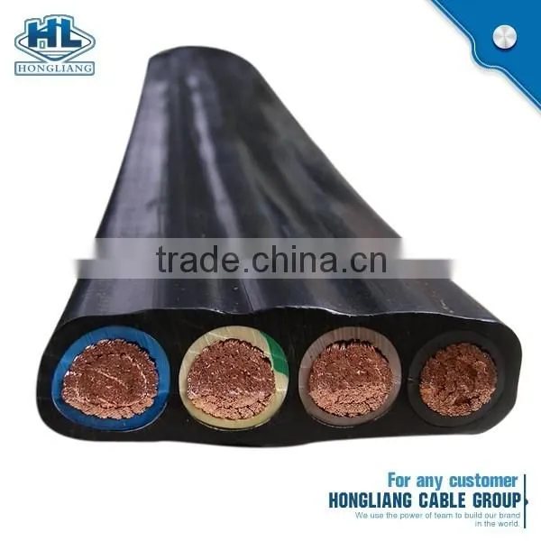 IEC standard copper conductor rubber sheath 4 core 25mm2 Flat cable