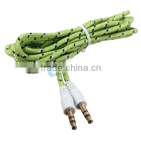 3.5mm Round Audio Stereo Cable Braided Auxiliary Cable