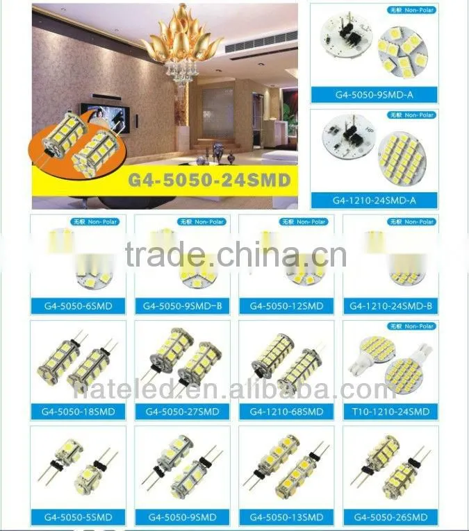 2014 whole sale warm white g4 led 12v 5050 5smd