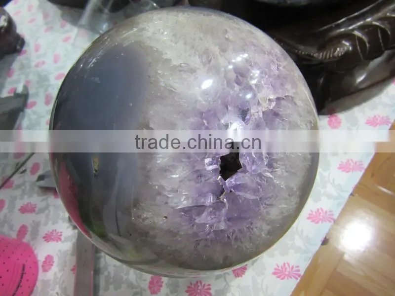 2015 hot sales natural amethyst crystal laughing balls