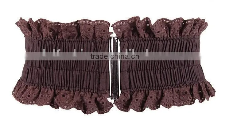 6cm width lace elastic waist with Lash to buckle belt