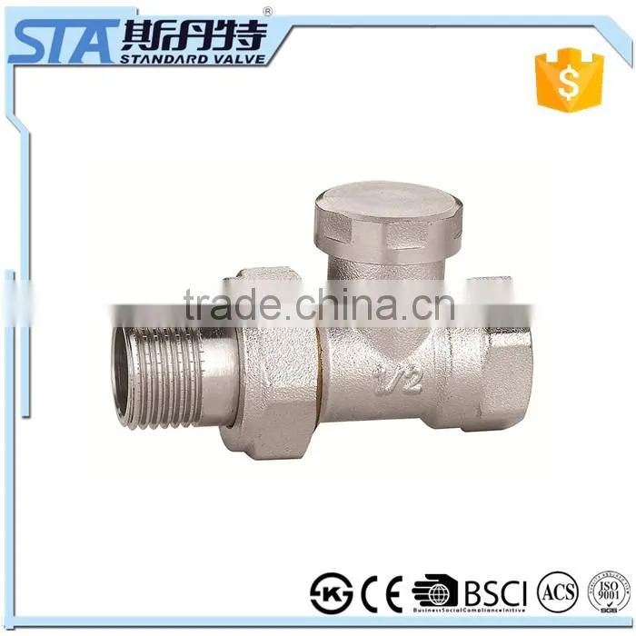 ART.5041 Best Seller 1/2"and 3/4" Forged Nickel Plated BSP NPT Male Thread Manual Brass Straight Angle Radiator Valve for water