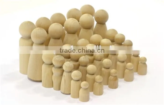 Wholesale unpainted wooden peg dolls