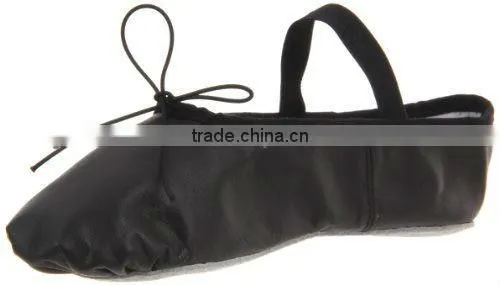 Black Leather Ballet Shoes For Kids Boys &Girls