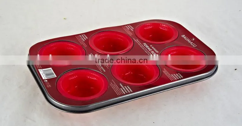 6cups cake decorating silicone cake mold