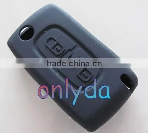 World global selling silicone rubber car key covers Peugeot remote key silicon cover (black )