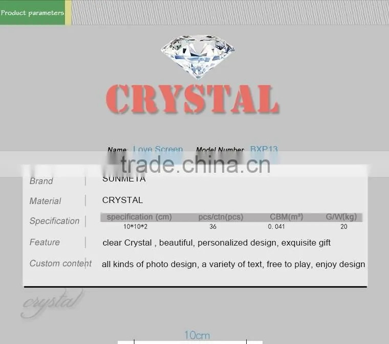 Love Shape Crystal Wedding Gift For Guest