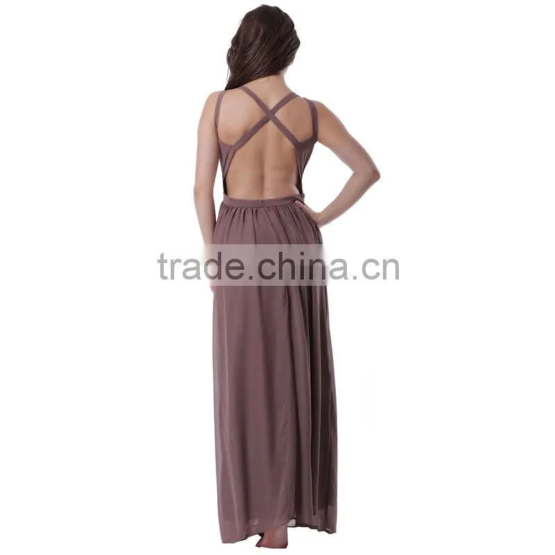 Special design 4 colors stocklot full size sexy women sexu back open evening dress