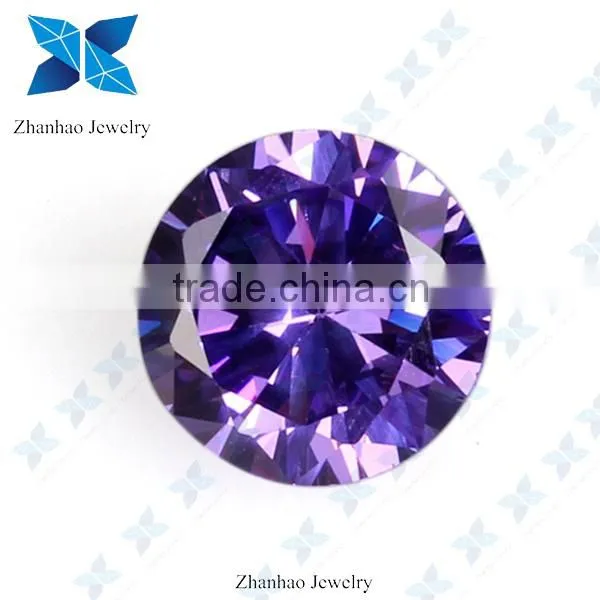 Round shape rough synthetic CZ stone/ star cut stone/ lavender synthetic stone