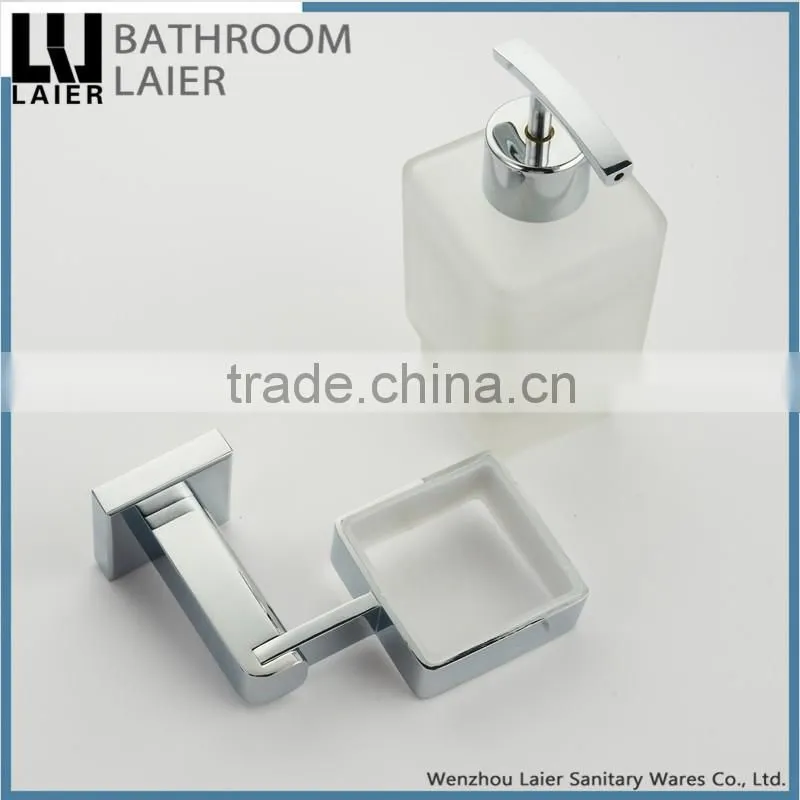 hot new products for 2016 square cup bathroom set soap dispenser