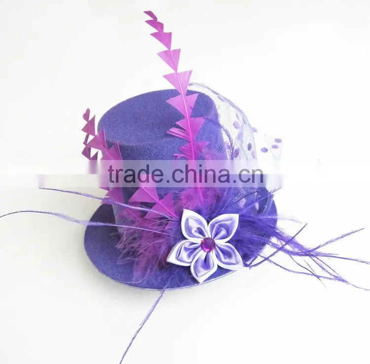 MYLOVE purple high mini top hat with clips party hat MLGM044