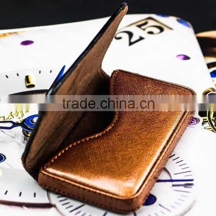Luxury gold color credit card holder with PU leather material as promotional gift