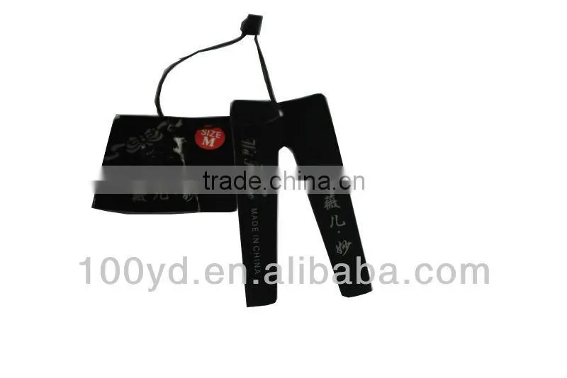 Sparkle lamination film custom jeans paper label recycled paper hang tag