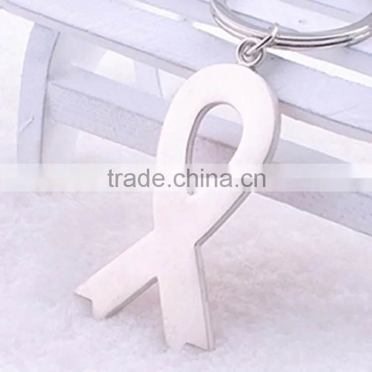 XL-KC51201 fashion alloy keychain, metal red ribbon keychain AIDS keychain
