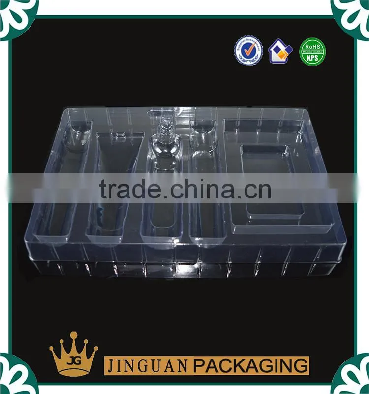 Hot Sale Packaging Disposable Black PP Flocking Plastic Cosmetic Tray Blister