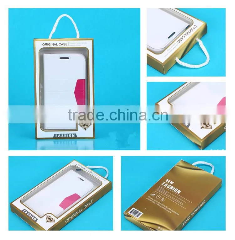 Brand name cell phone case package with transparent window