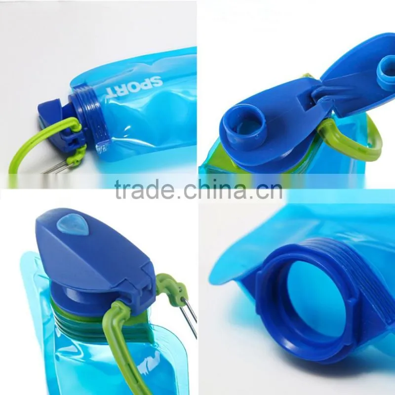 plastic sports drink foldable water spout pouch