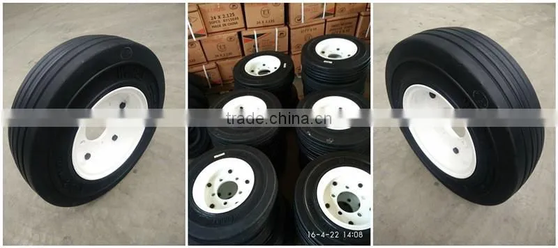 scissor lift platform solid tire with REACH certification and different colors rims with brake
