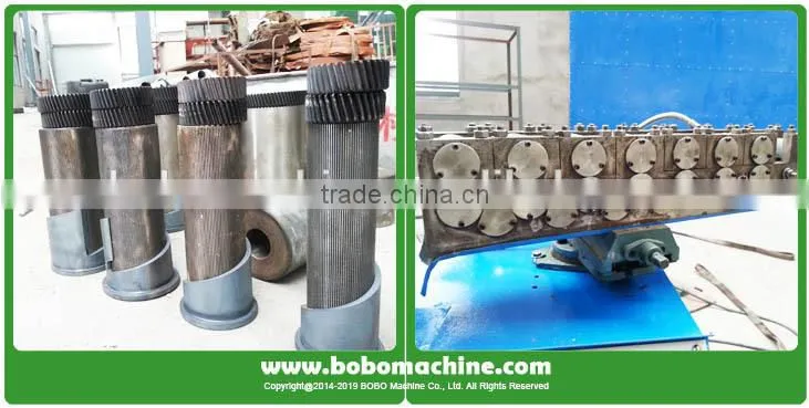 Corrugated spiral post tension duct machine